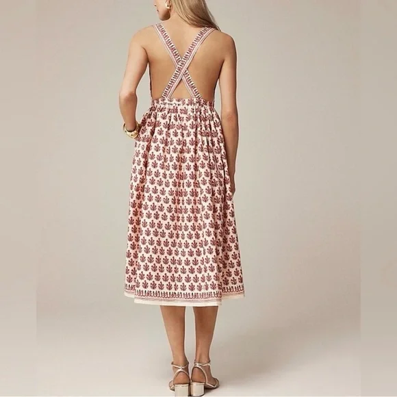 NWT J. Crew Embroidered apron dress in block print Size 0 $248 - Picture 3 of 11